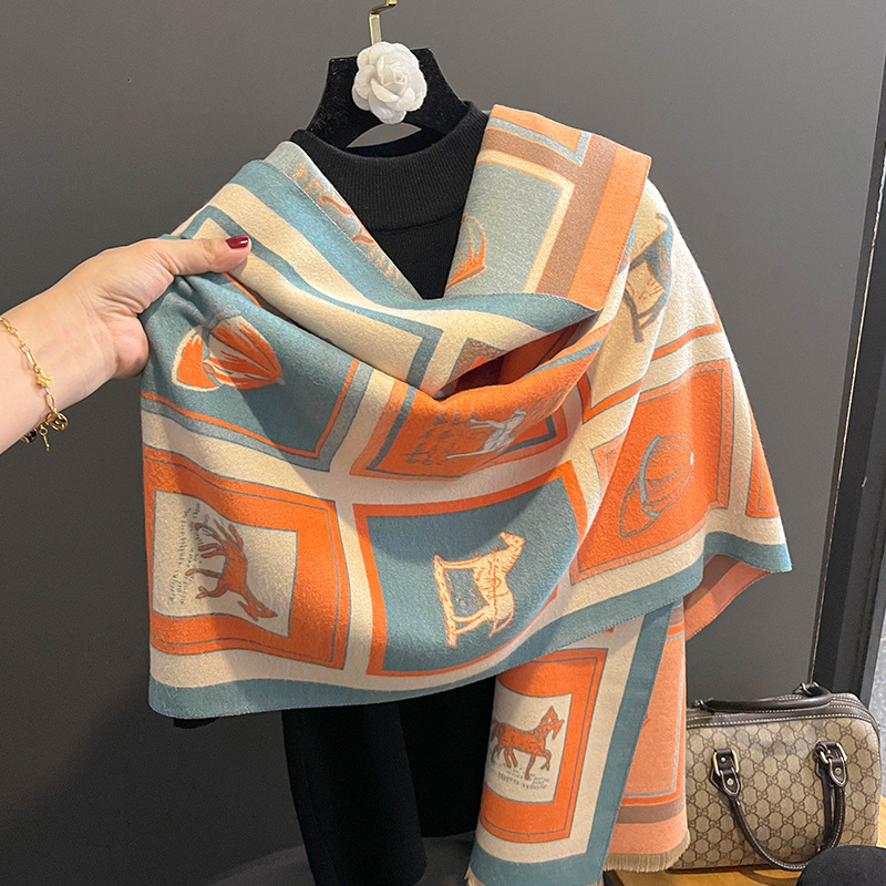 Carriage Artificial Cashmere Scarf Women's Dual-use Air Conditioning Shawl - Image 6