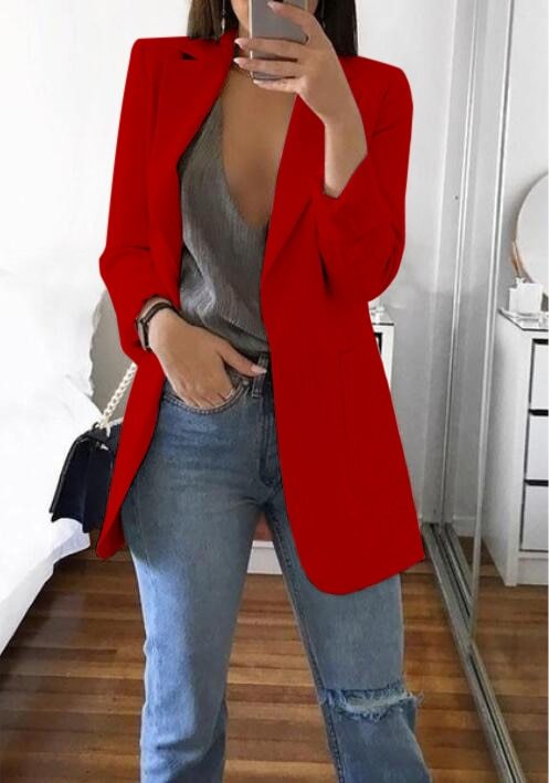 Lapel Slim Cardigan Temperament Blazer - Image 3