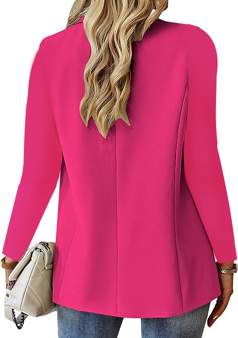 Polyester Autumn Long Sleeve Solid Color Cardigan Small Suit Jacket For Women - Image 5