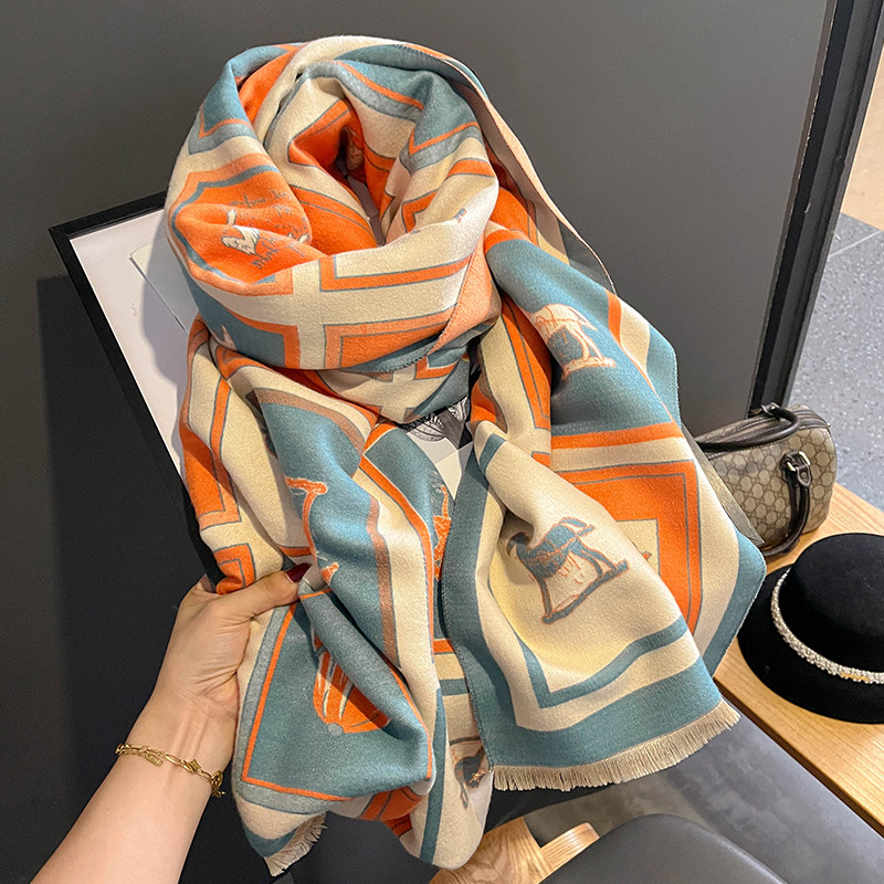 Carriage Artificial Cashmere Scarf Women's Dual-use Air Conditioning Shawl - Image 4