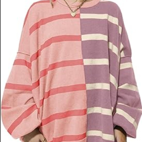 Striped Knitted Long-sleeved Sweater For Women - Image 2