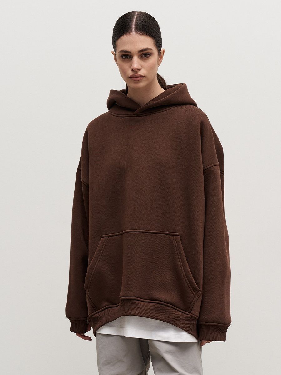 Street Boyfriend Style Polar Fleece Loose Pockets Hooded Sweater - Image 6