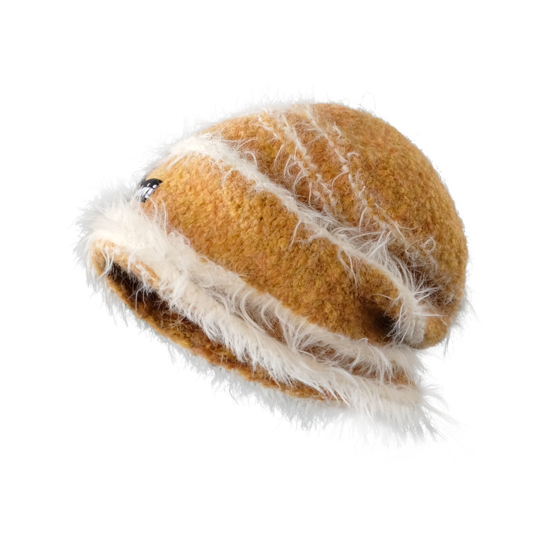 Korean Style Autumn And Winter Plush Knitted Mixed Color Stripe Warm - Image 9