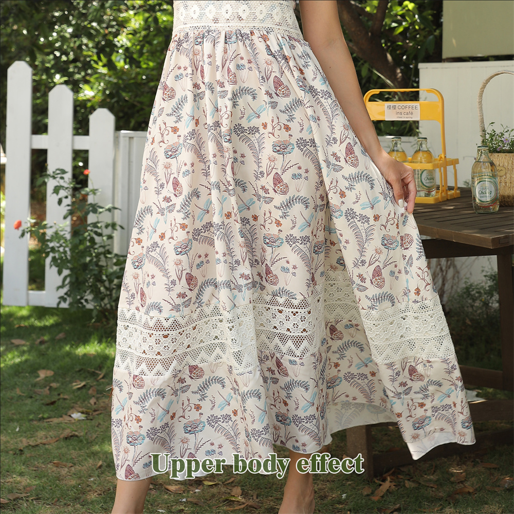 Women's Sleeveless Suspender Floral Dress - Image 3