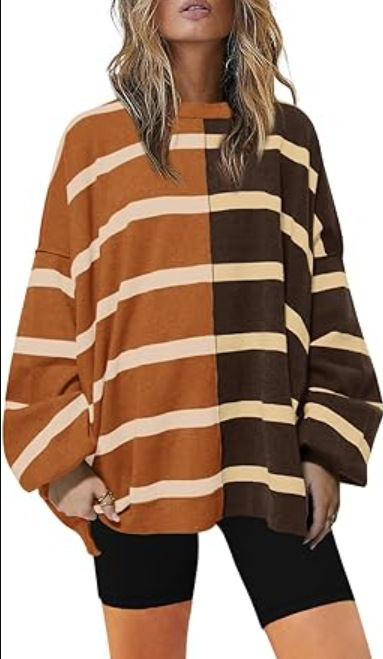 Striped Knitted Long-sleeved Sweater For Women - Image 8