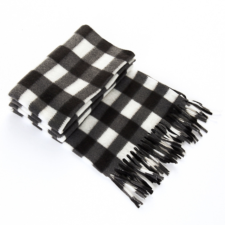Autumn And Winter Black And White Plaid Plus-sized Thickening Thermal Men's And Women's Scarf - Image 10