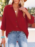 Women's Dropped Shoulder Bat Shirt Casual Long Sleeve Shirt - Image 4