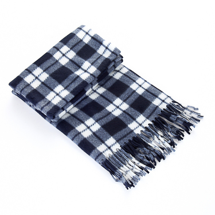 Autumn And Winter Black And White Plaid Plus-sized Thickening Thermal Men's And Women's Scarf - Image 5