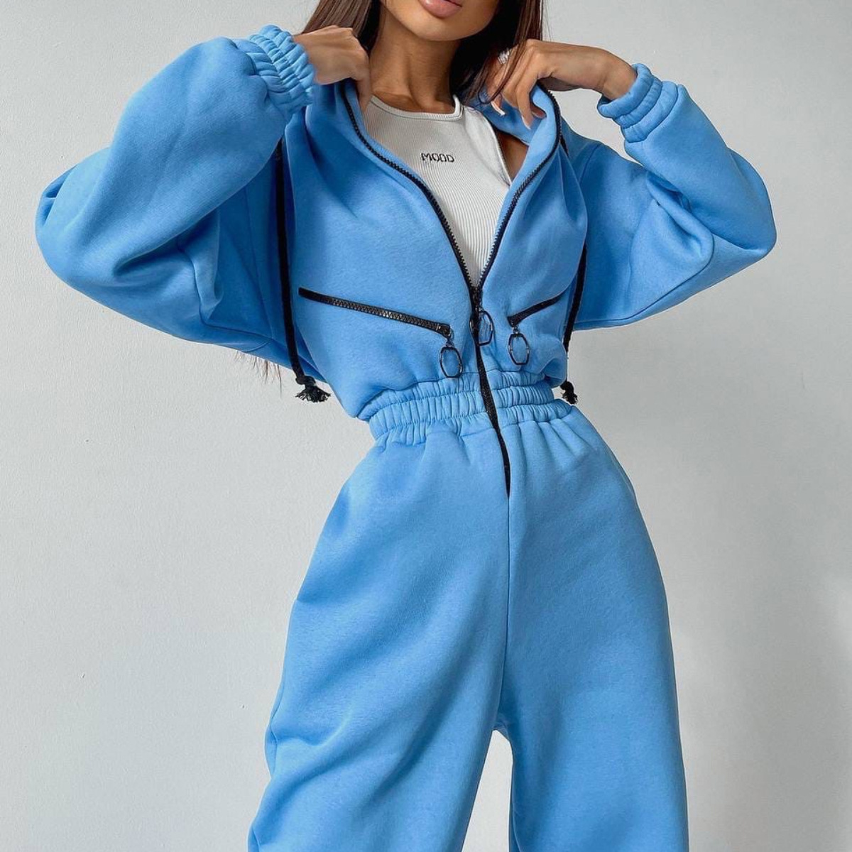 Sports And Casual Women's Hooded Jumpsuit - Image 3