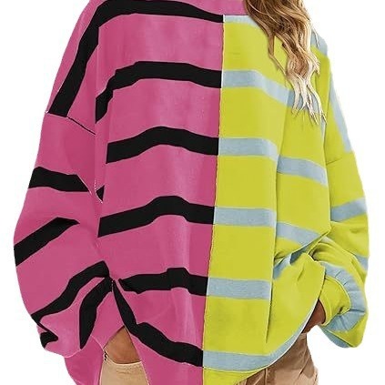 Striped Knitted Long-sleeved Sweater For Women - Image 4