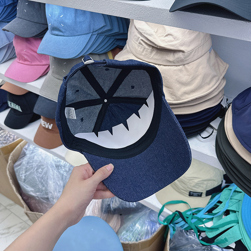 American Retro Denim Patch Ear Baseball Cap Waste Soil Style - Image 4