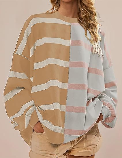 Striped Knitted Long-sleeved Sweater For Women - Image 9