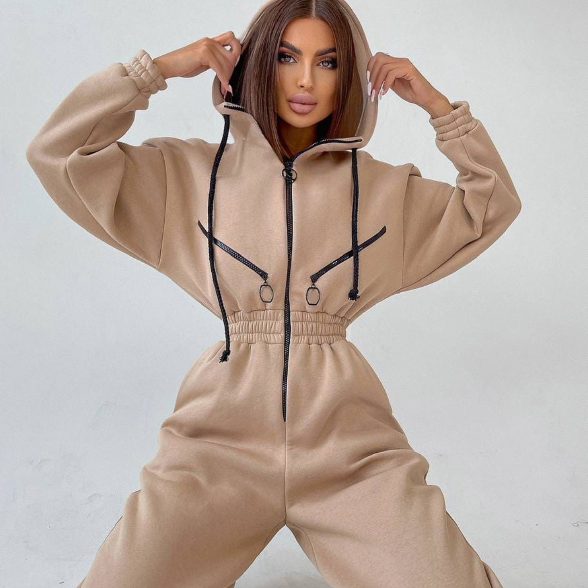 Sports And Casual Women's Hooded Jumpsuit - Image 8