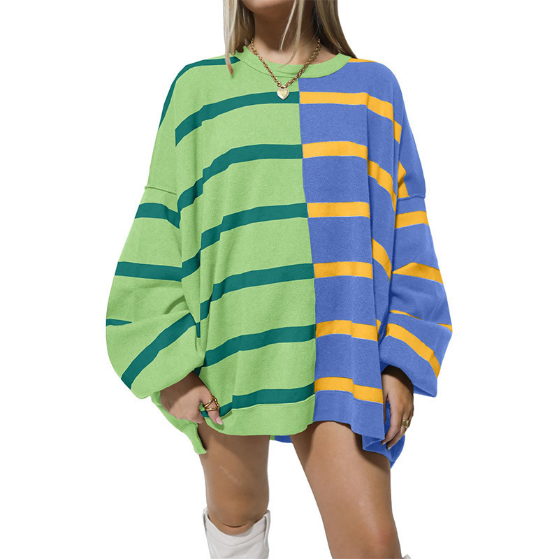 Striped Knitted Long-sleeved Sweater For Women - Image 10