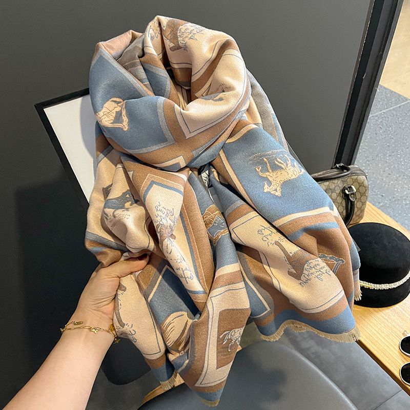 Carriage Artificial Cashmere Scarf Women's Dual-use Air Conditioning Shawl - Image 2