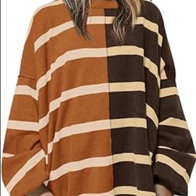 Striped Knitted Long-sleeved Sweater For Women - Image 5