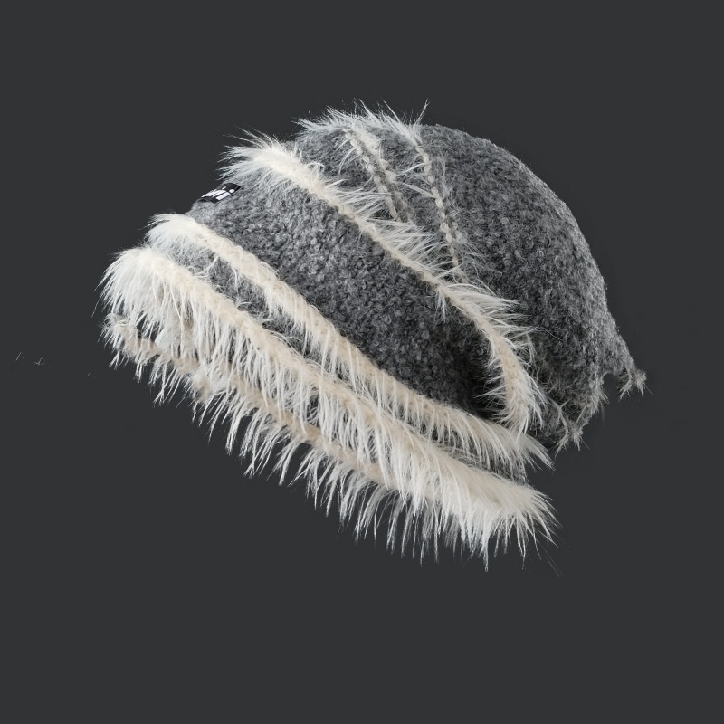 Korean Style Autumn And Winter Plush Knitted Mixed Color Stripe Warm - Image 4