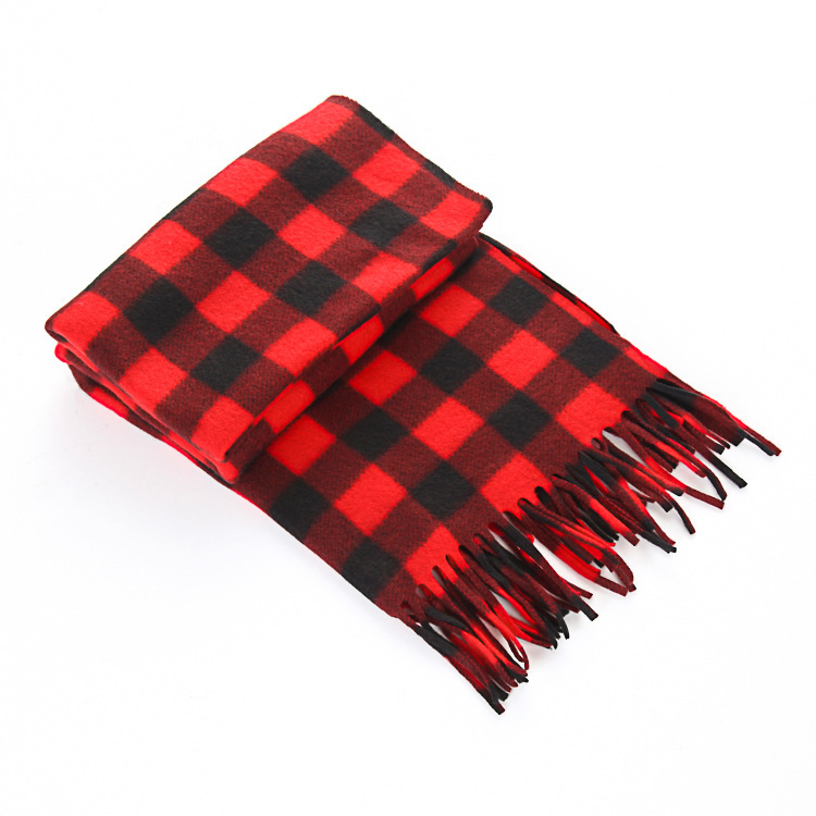 Autumn And Winter Black And White Plaid Plus-sized Thickening Thermal Men's And Women's Scarf - Image 8