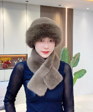 Suit Winter Scarf Mongolian Cap Plush Hat Women's Thickened - Image 2