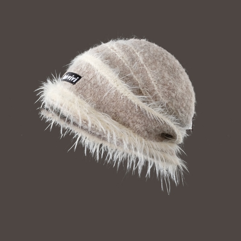 Korean Style Autumn And Winter Plush Knitted Mixed Color Stripe Warm - Image 3