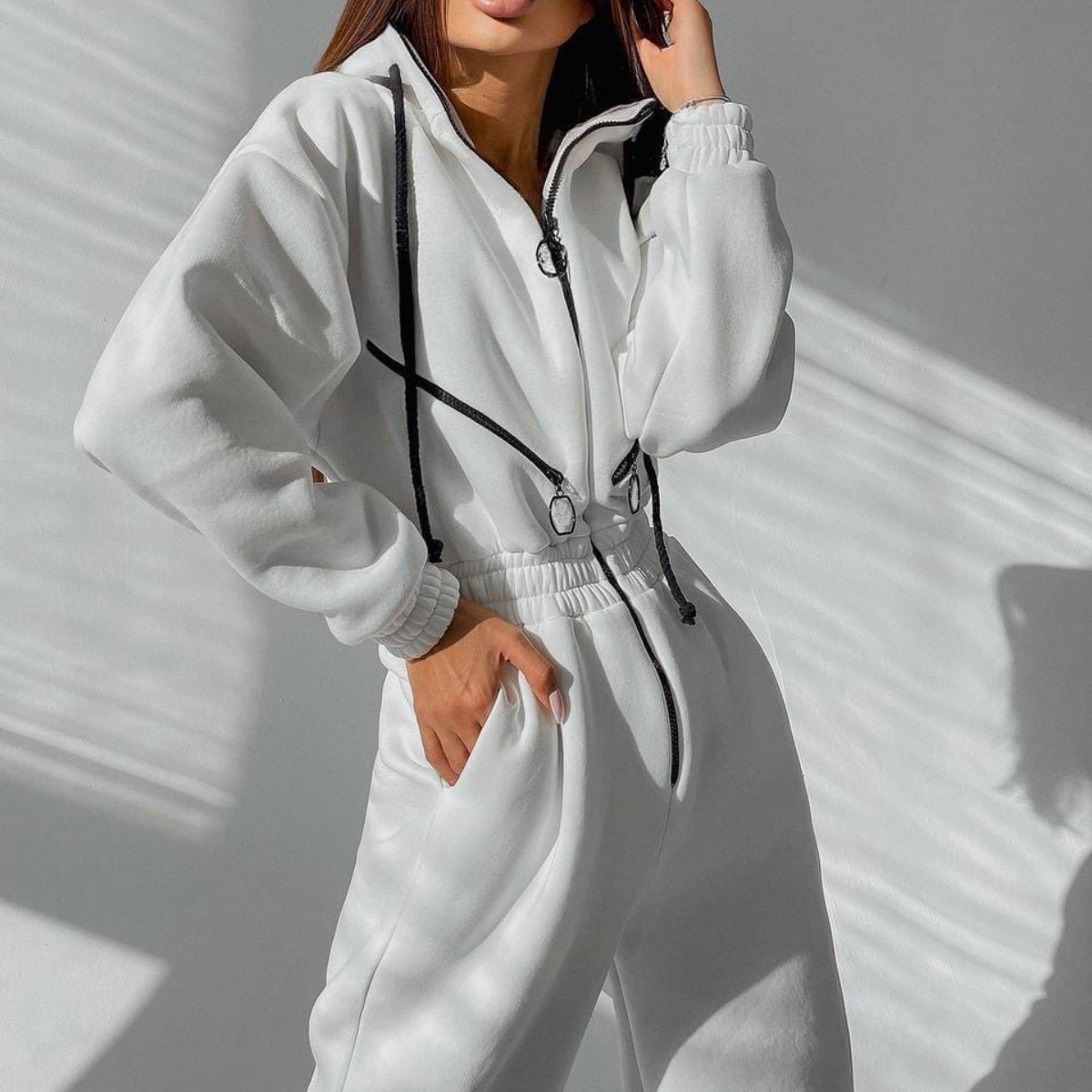 Sports And Casual Women's Hooded Jumpsuit - Image 5