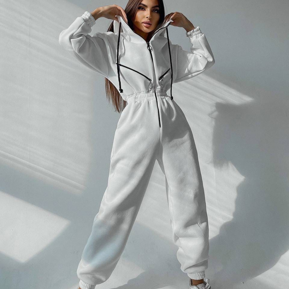 Sports And Casual Women's Hooded Jumpsuit - Image 7