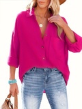 Women's Dropped Shoulder Bat Shirt Casual Long Sleeve Shirt - Image 5