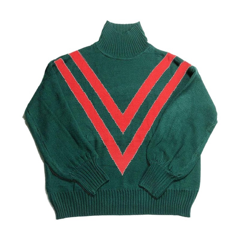 Turtleneck Long Sleeve Loose Retro Women's Sweater - Image 3