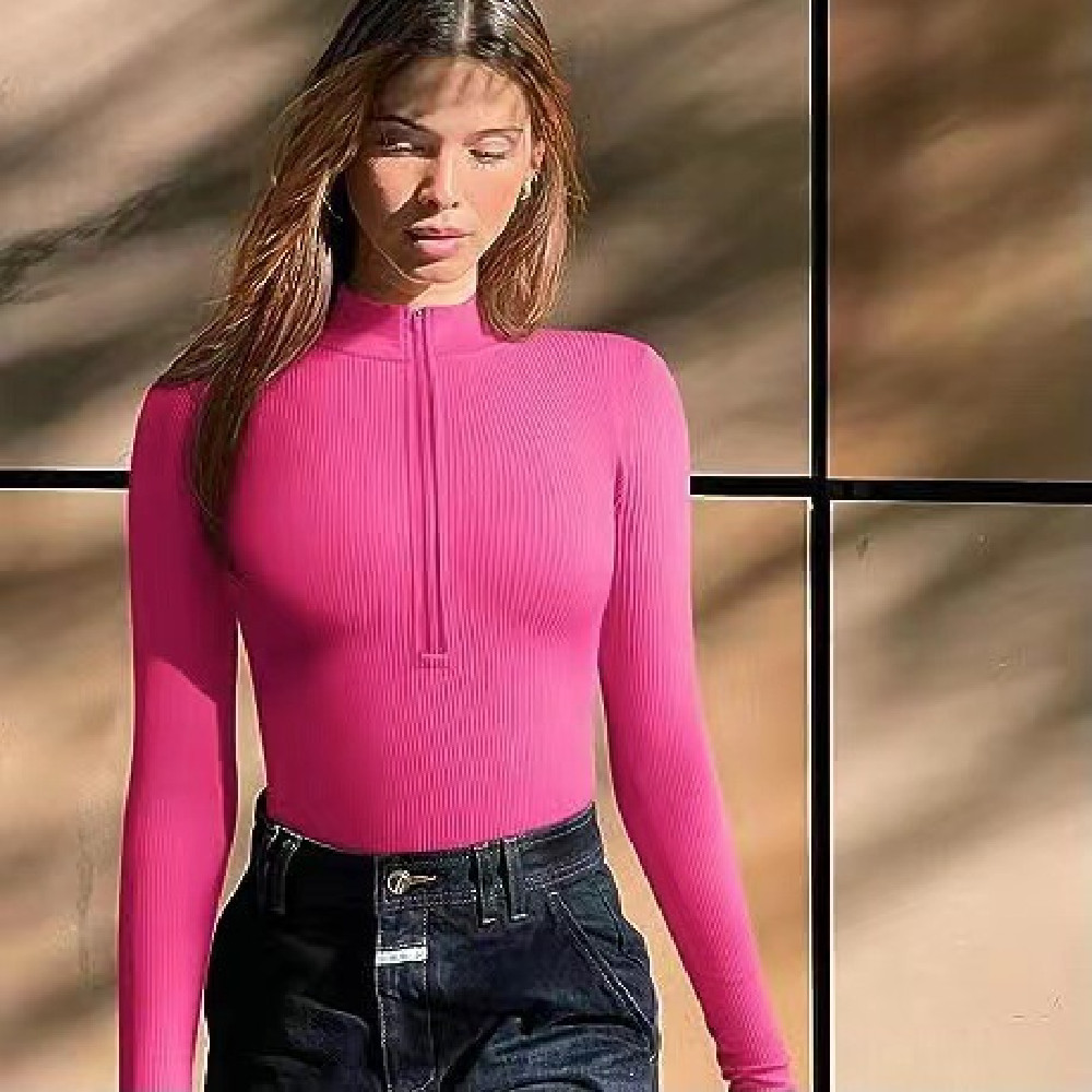 Fashion Long Sleeve Zipper Jumpsuit Seamless Slimming Shapewear For Women Romper - Image 8