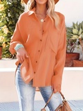 Women's Dropped Shoulder Bat Shirt Casual Long Sleeve Shirt - Image 6