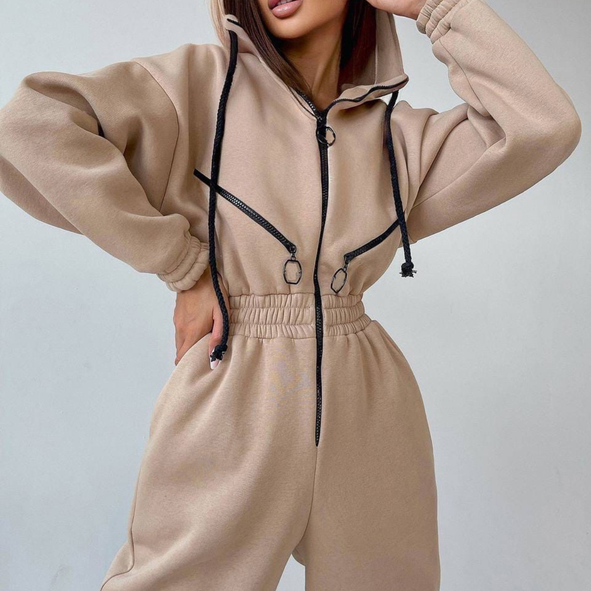 Sports And Casual Women's Hooded Jumpsuit - Image 6