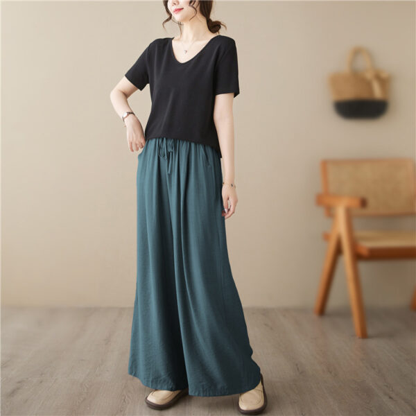New Plus Size Wide Legs Mop Straight Casual Pants - Image 9