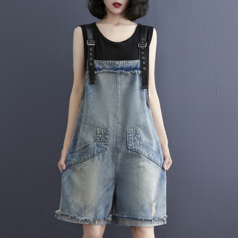 New Literary Large Size Fat Sister Jean Suspenders Female - Image 3