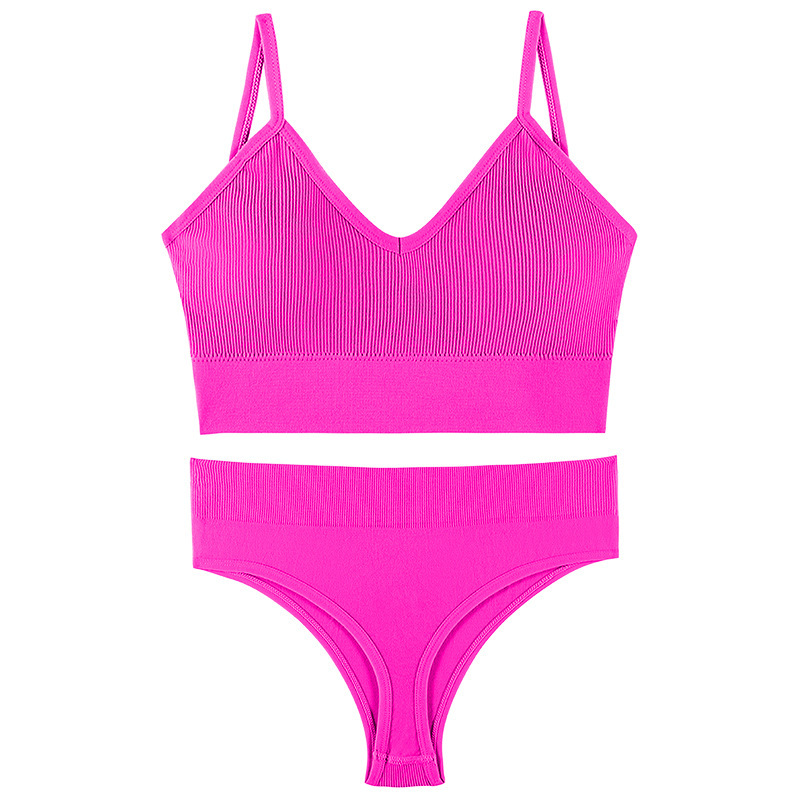 Women's Underwear Small Chest Push-up Thin Wireless Large Size Sports Sling Vest French Triangle Cup Bra Set - Image 7