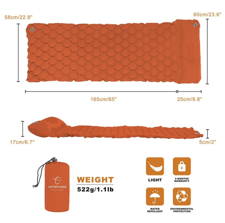 Outdoor Camping Inflatable Honeycomb Mattress Tent Sleeping Mat - Image 4