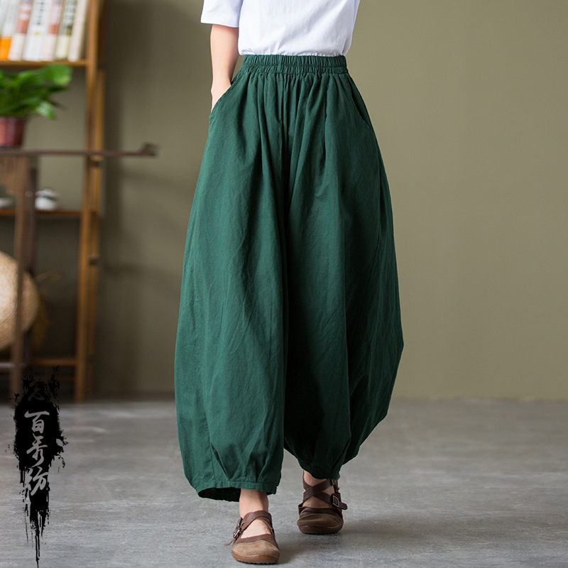 Cotton Linen Women's Sand Washed Linen Bloomers - Image 3