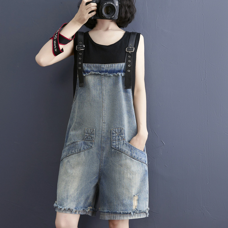 New Literary Large Size Fat Sister Jean Suspenders Female - Image 2