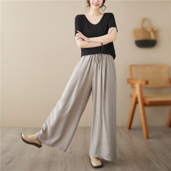 New Plus Size Wide Legs Mop Straight Casual Pants - Image 4