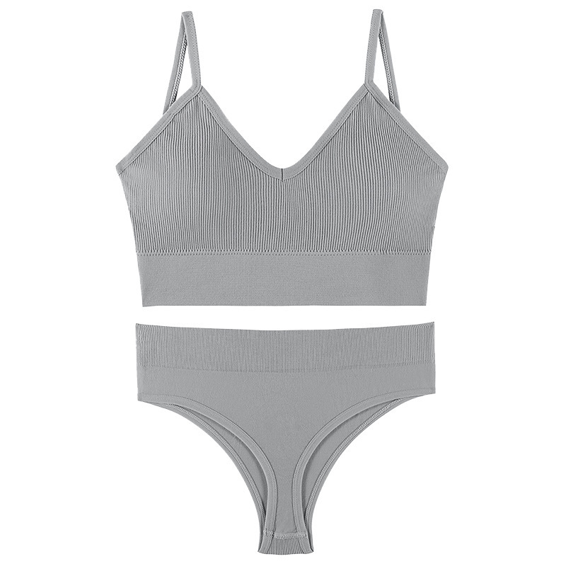 Women's Underwear Small Chest Push-up Thin Wireless Large Size Sports Sling Vest French Triangle Cup Bra Set - Image 8