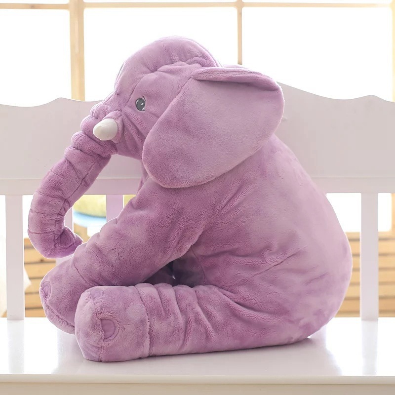 Soft Comfort Elephant Plush Toy Accompany Sleeping Baby Sleep Child Pillow Leather Shell - Image 2