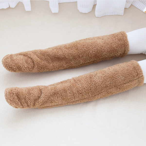 Over Knee High Fuzzy Long Socks Winter Warm Cold Leg Knee Joint Cold-proof Stockings Home Floor Sleeping Socks - Image 9