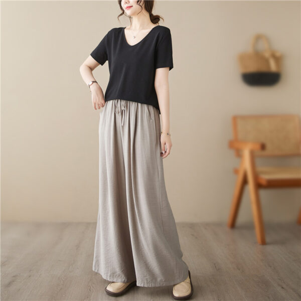 New Plus Size Wide Legs Mop Straight Casual Pants - Image 7
