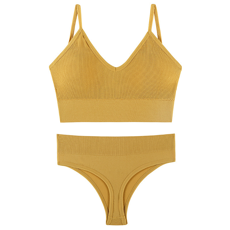 Women's Underwear Small Chest Push-up Thin Wireless Large Size Sports Sling Vest French Triangle Cup Bra Set - Image 4